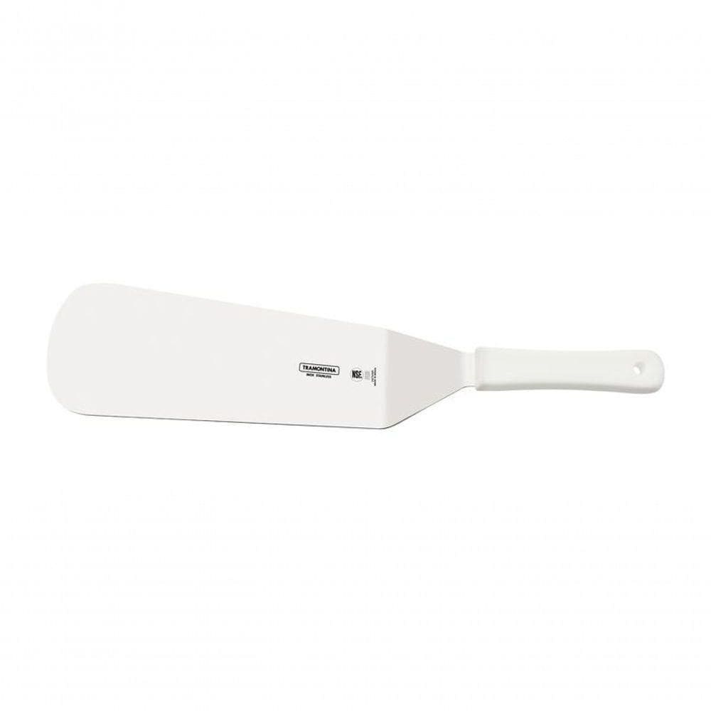 Espátula para Frituras Tramontina Aço Inox Cabo Polipropileno Branco 9x3