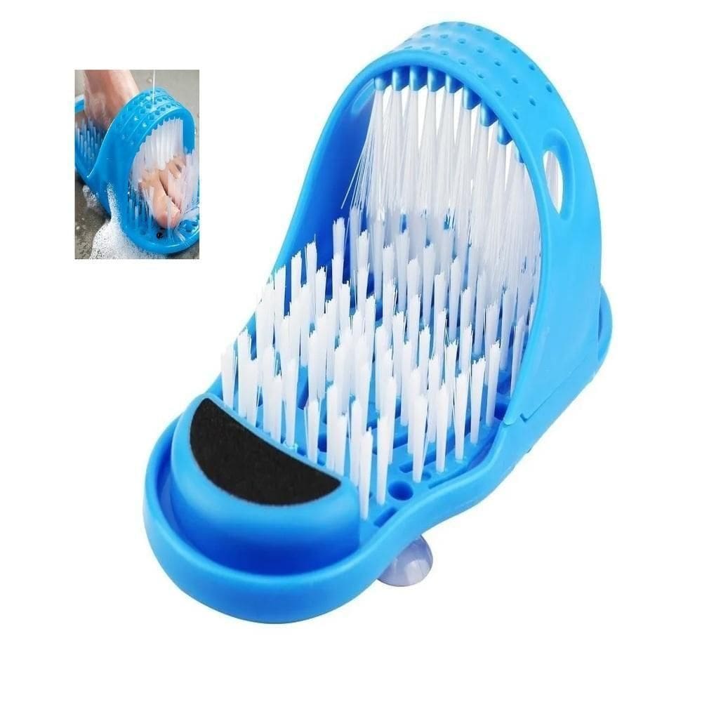 Chinelo Lava Pes Escova Massageador Esfoliante Esponja Higienizador Beach Tennis Limpa Lixadeira Com
