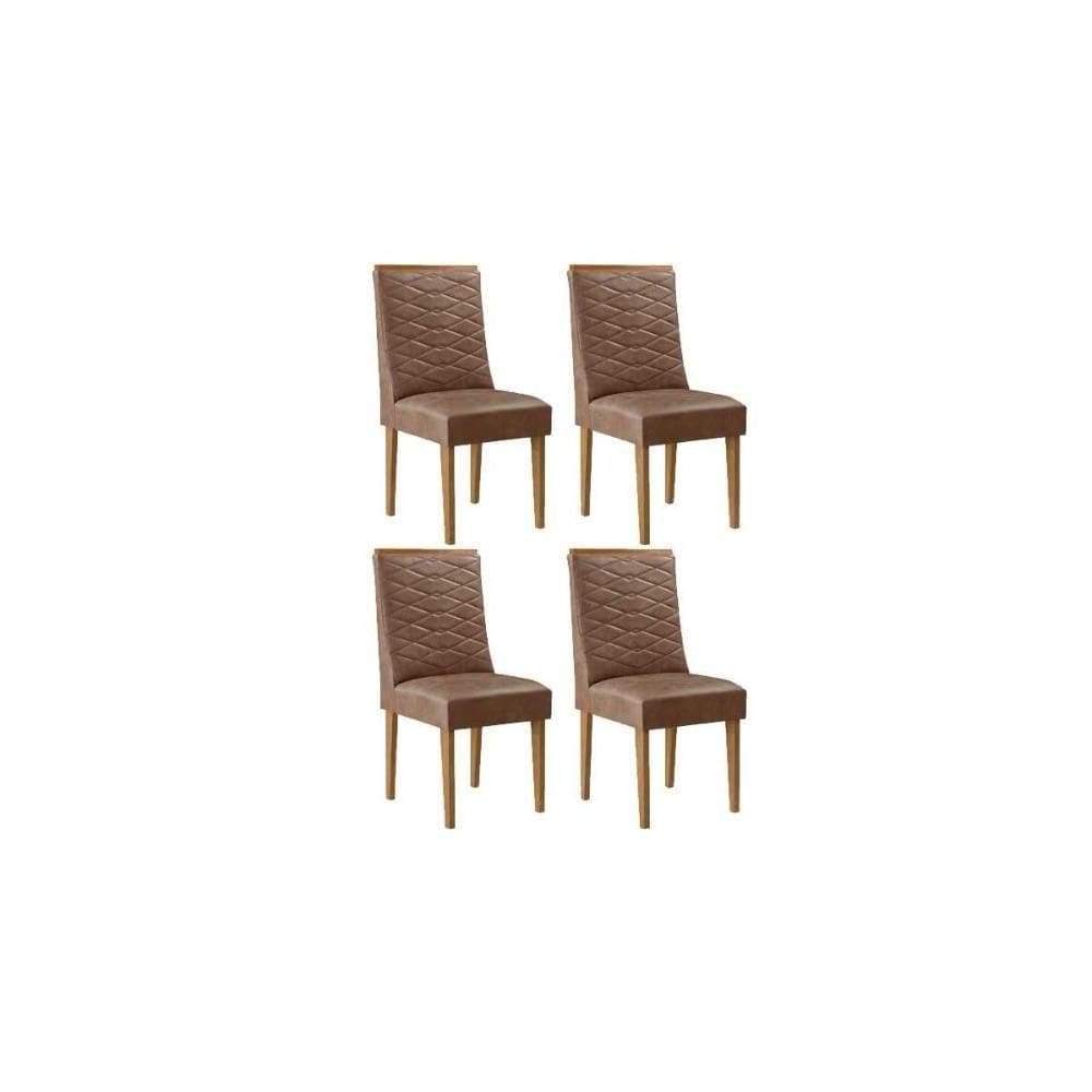 Cadeira Sala De Jantar Maldivas Kit 4 Un Madeira Capuccino/corano Capuccino - Rufato
