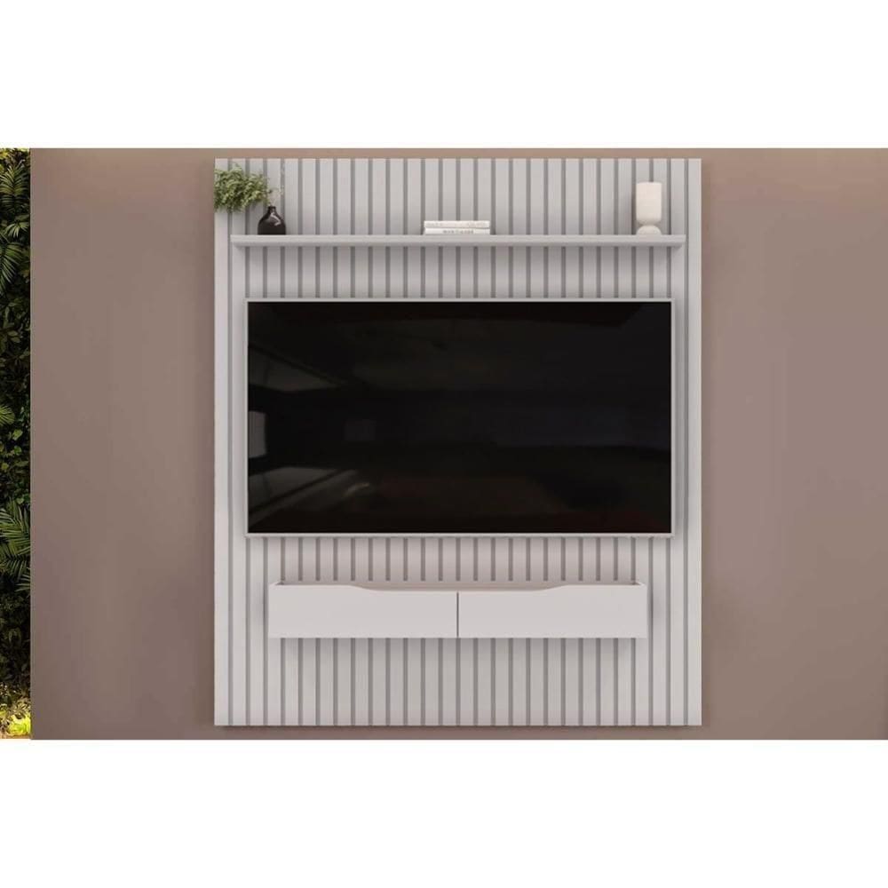 Home P/ Tv Até 65 Pol Pratic Ripado C/ 2 Gavetas 183x240cm Bali - Dj Móveis