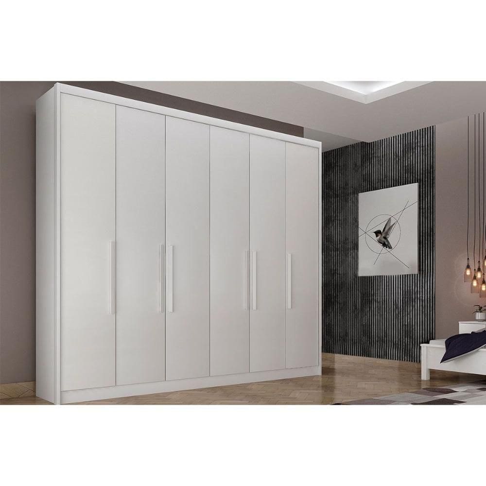 Guarda Roupa Casal 6 Portas E 8 Gavetas Santoro/bolonha Neve - Novo Horizonte