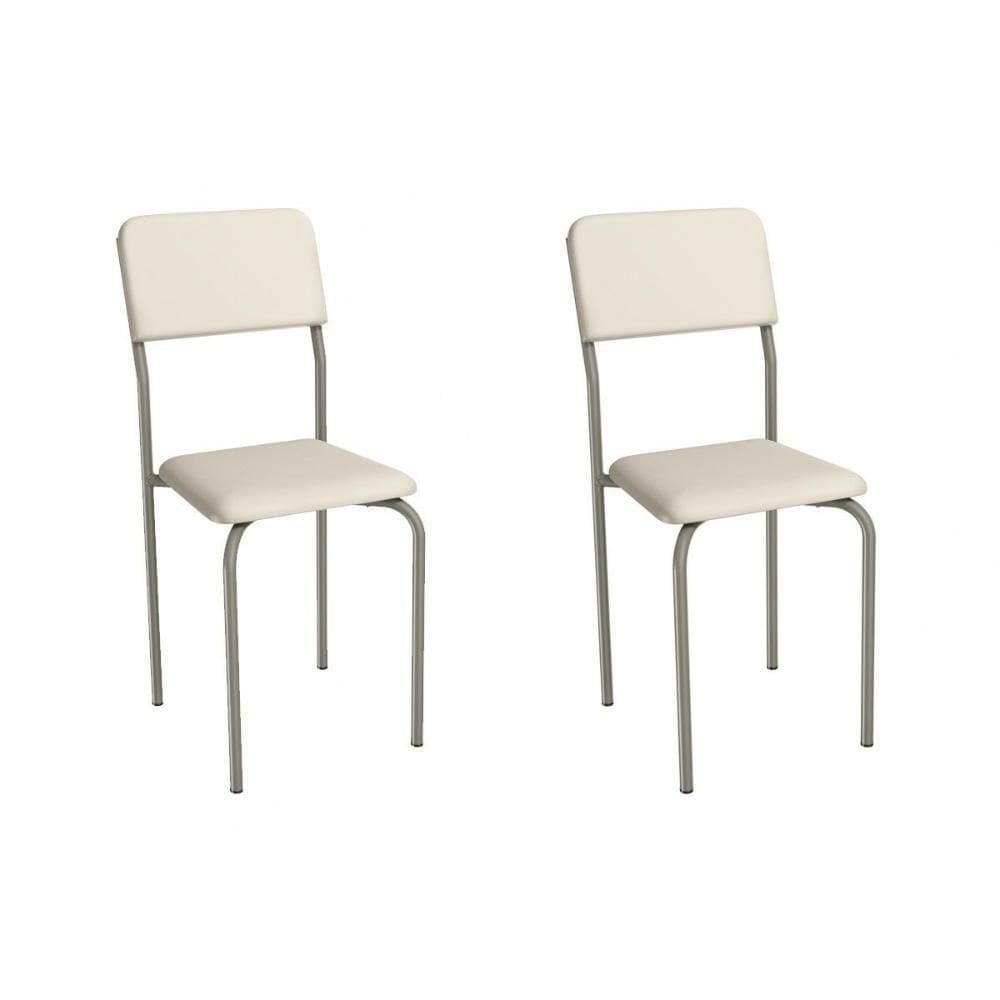 Cadeira Sala De Jantar Ibiza 2c133nk Aço Kit 2 Un Niquel/ano Bege - Kappesberg