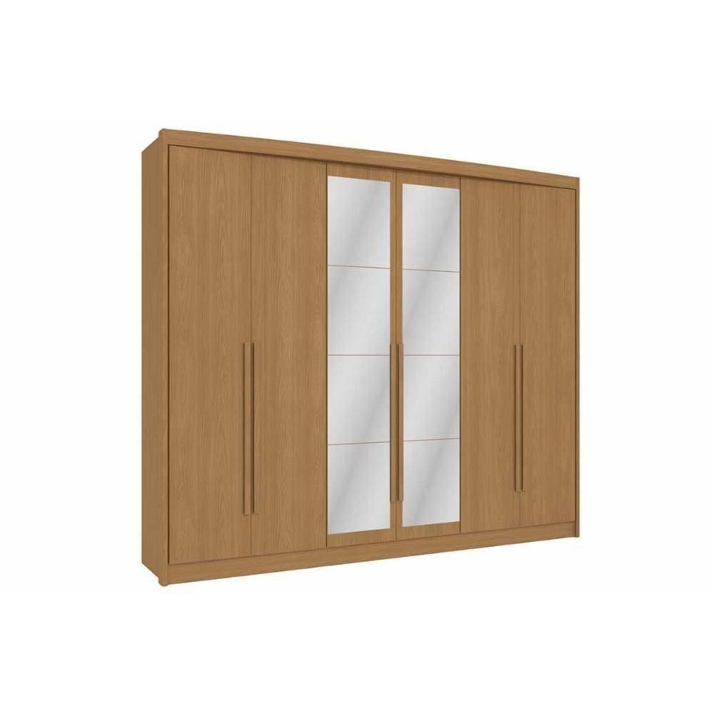 Guarda Roupa Casal 6 Portas (2 C/ Espelho) E 6 Gavetas Cb02n566 Canela - Kappesberg