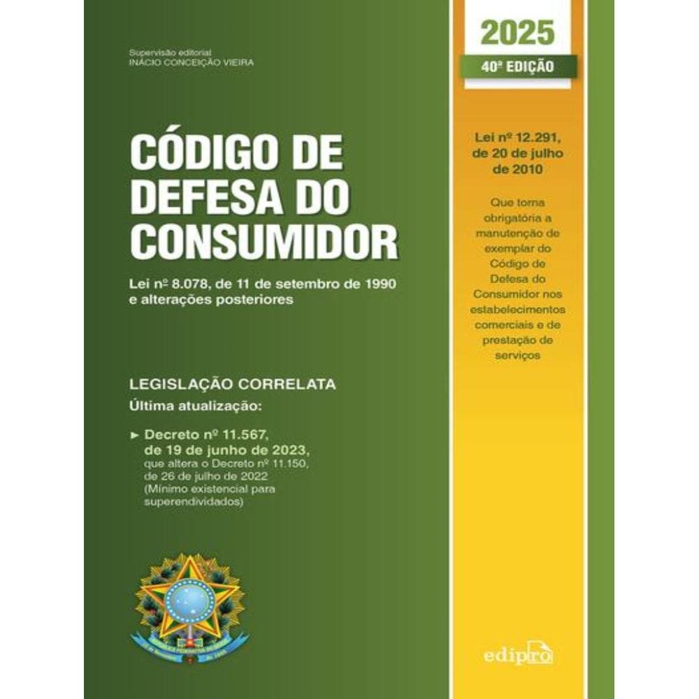 Codigo De Defesa Do Consumidor 2025 - 40ª Ed Atualizada