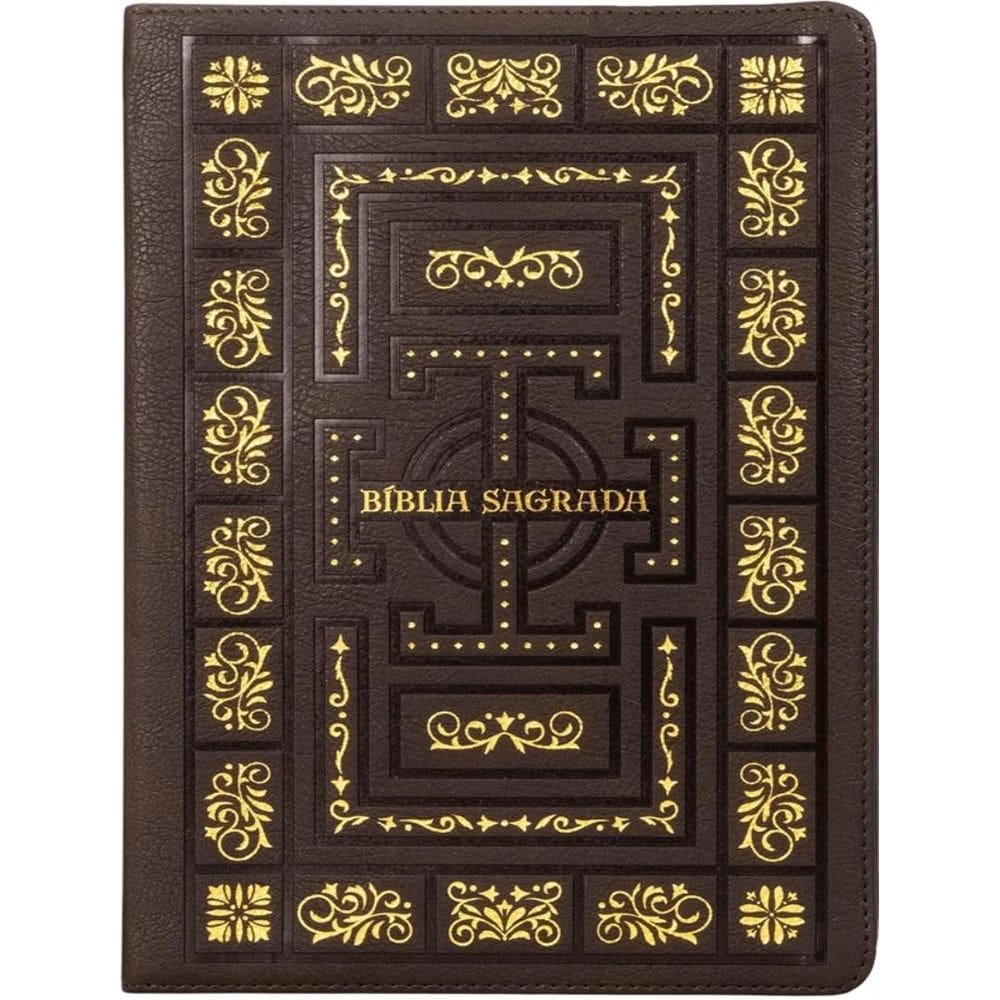 Biblia Sagrada Catolica Ntlh, Molduras, Couro Soft Marrom, Leitura Perfeita