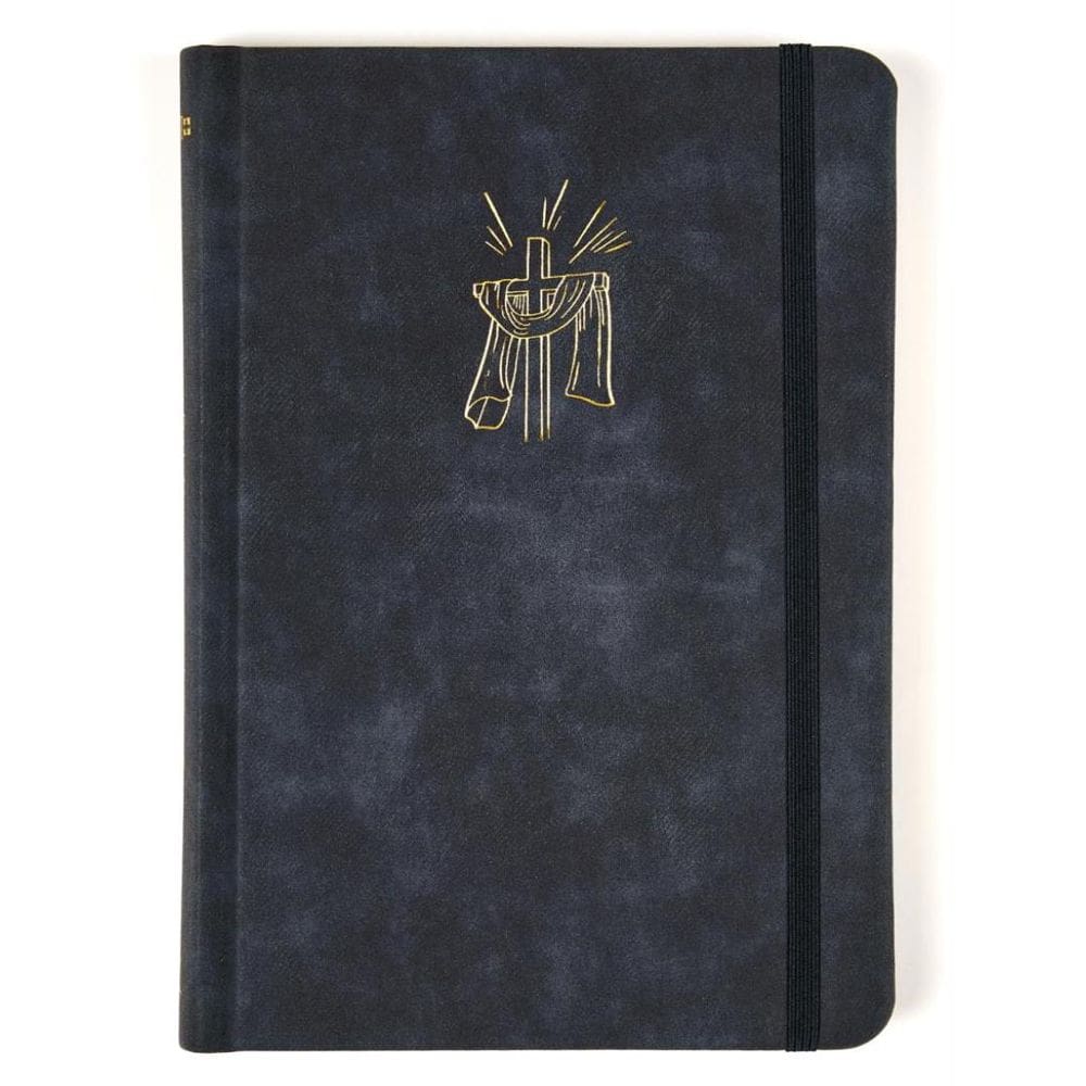 Biblia Sagrada Slim Nvi, Luxo, Tecido Azul Marinho Sobre Capa Dura, Com Elastico