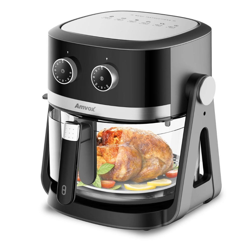 Air Fryer 5L Amvox ARF 1150  1500W 2 em 1 Preto/Prata 220v