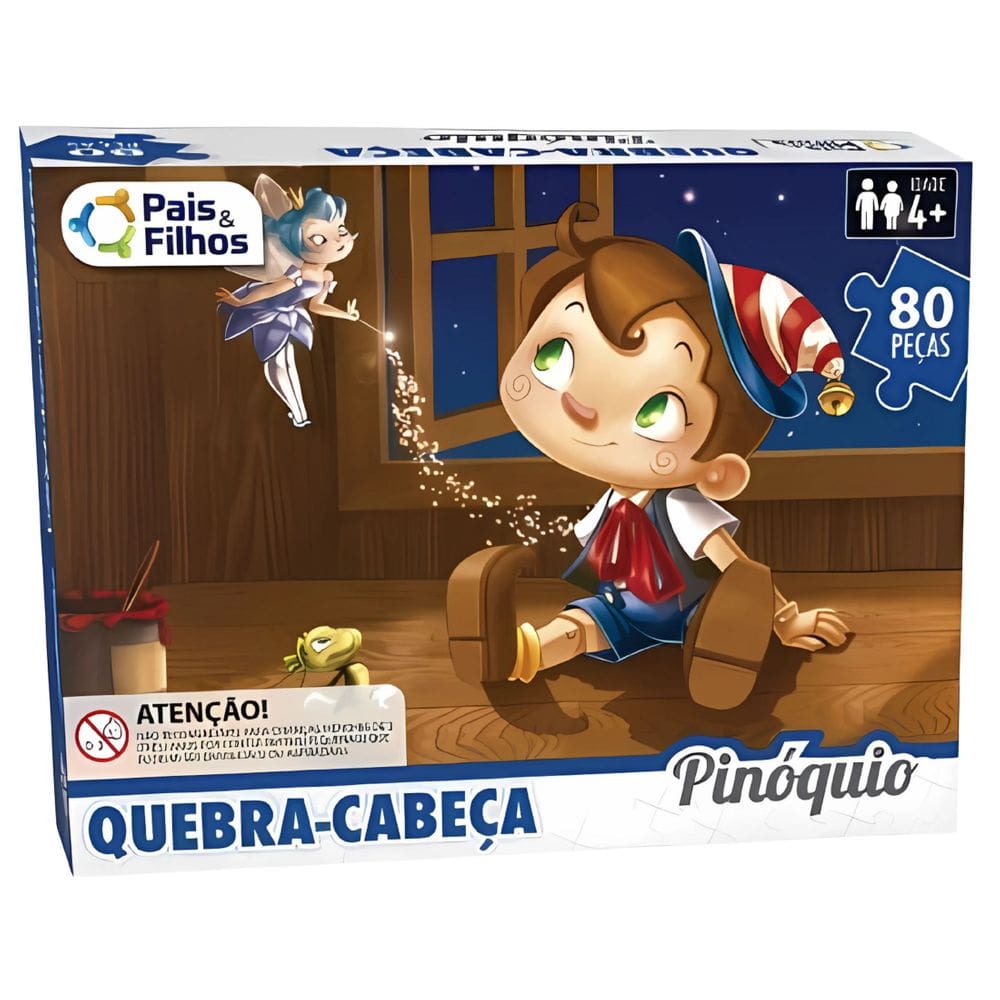 Quebra-Cabeça Puzzle Infantil Pinóquio 80 peças