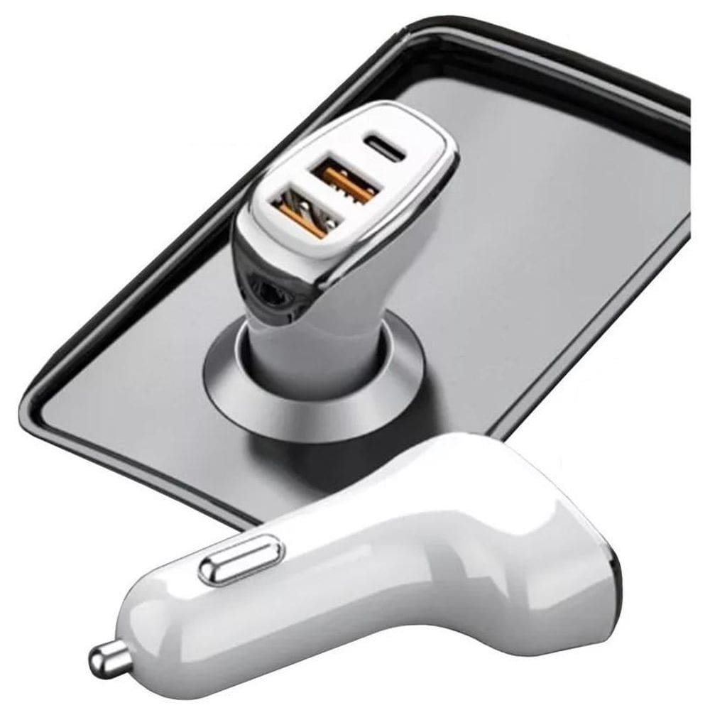 Carregador Veicular Cinzeiro Usb Type C 3.0 Turbo 38w Kd-304