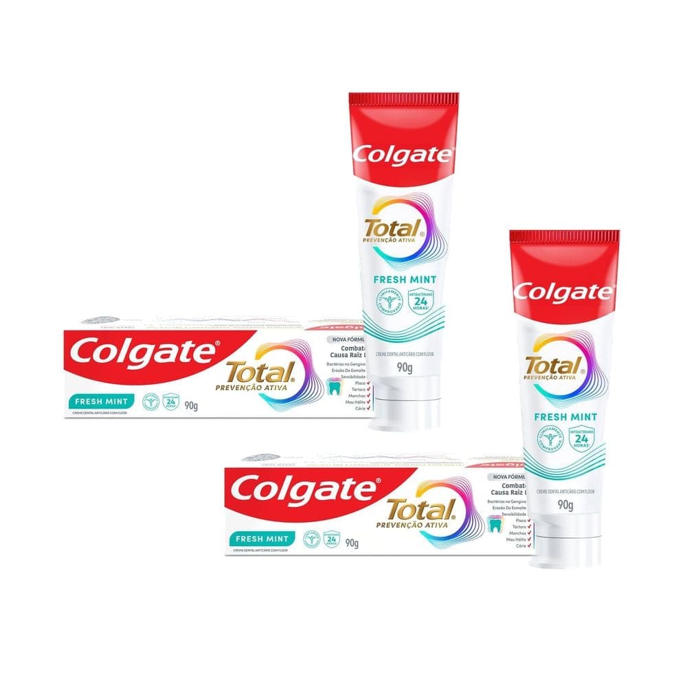 Kit 2 Creme Dental Colgate Total 12 Advanced Fresh Gel 90g