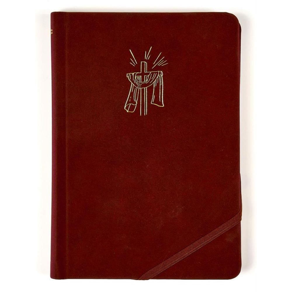 Biblia Sagrada Slim Nvi, Luxo, Tecido Cereja Sobre Capa Dura, Com Elastico Transversal