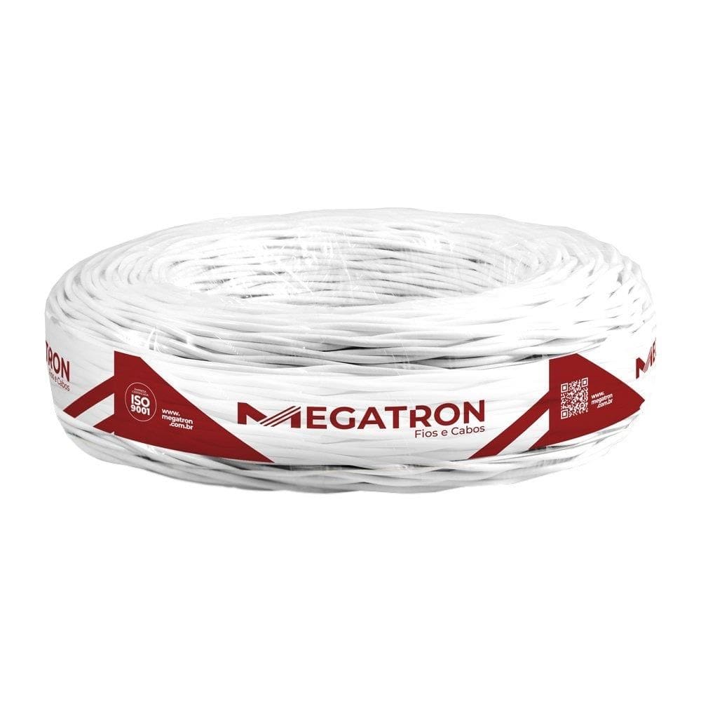 Cordão Torcido Megatron 2x2,5mmx100m Rolo 300V Branco