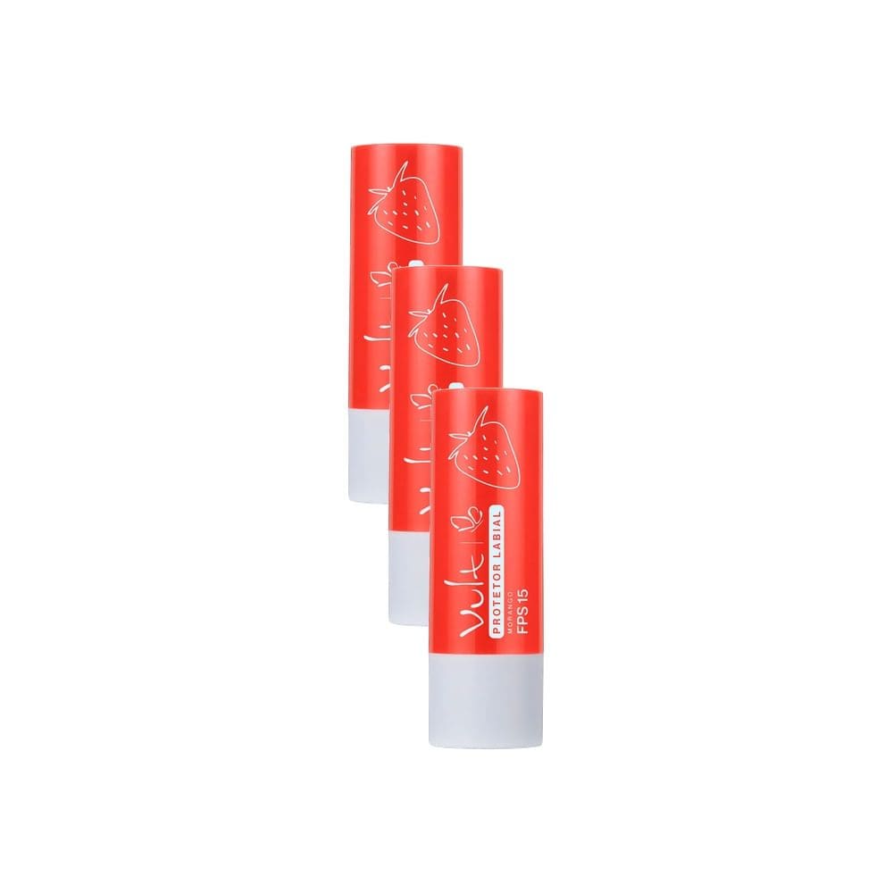 Kit 3 Protetor Labial Vult FPS 15 Morango 3,5g
