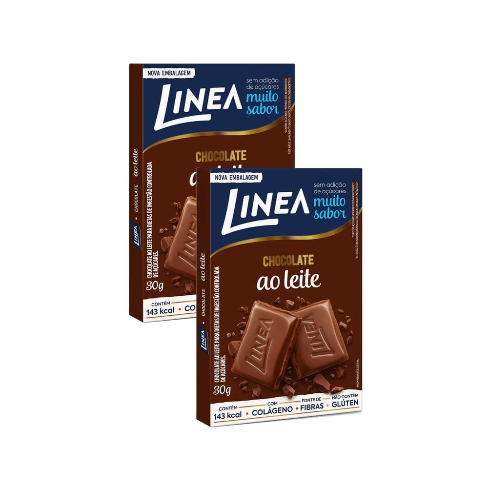 Kit 2 Chocolate Linea Sucralose Zero Açúcar Ao Leite com 30g