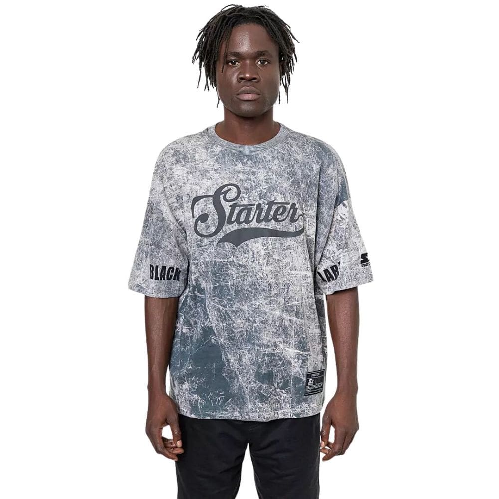 Camiseta Starter Oversized Preto Mescla Masculina Especial