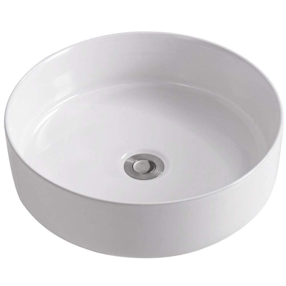 Cuba Pia De Apoio Redonda Para Banheiro/lavabo 42cm Ibiza Zagonel Louças - Branco
