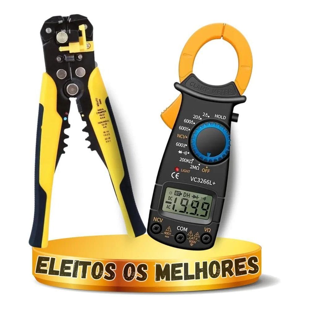 Kit Alicate Desencapador De Fios + Alicate Amperímetro Digit