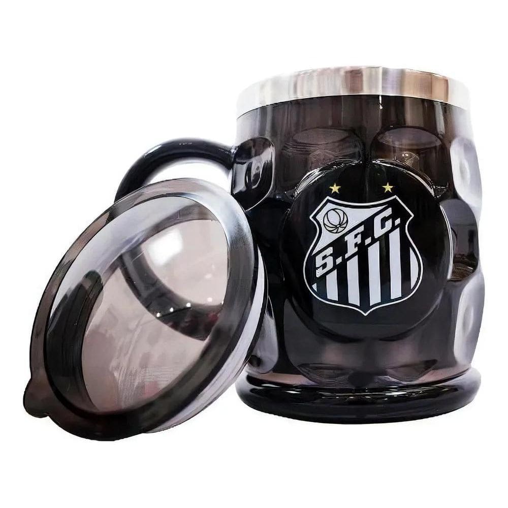 2X Caneca Térmica Relevo Com Tampa 500Ml - Santos