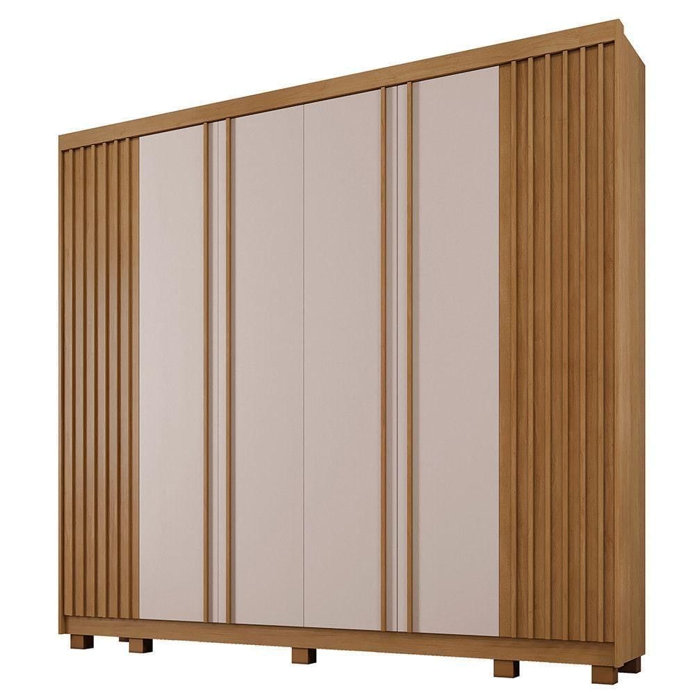 Guarda-roupa Casal 6 Portas Arezzo Cinamomo Off White Ripado