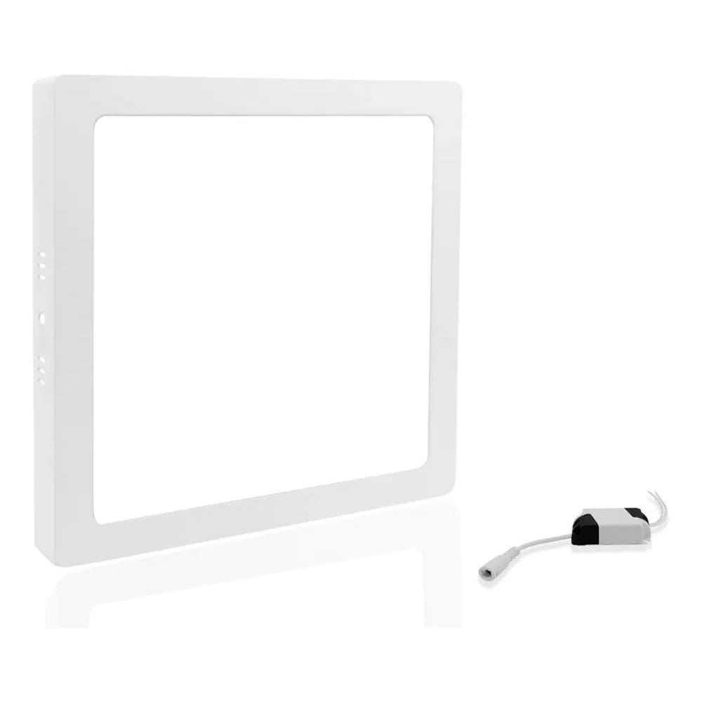 2X Plafon Led Quadrado 24W Painel Sobrepor Branco Frio