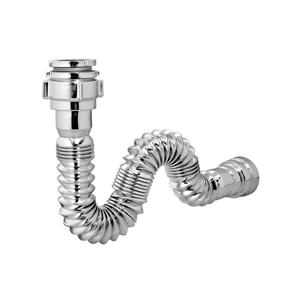 2X Sifão Metalizado Universal Extensível Lavatório Tanque Pi