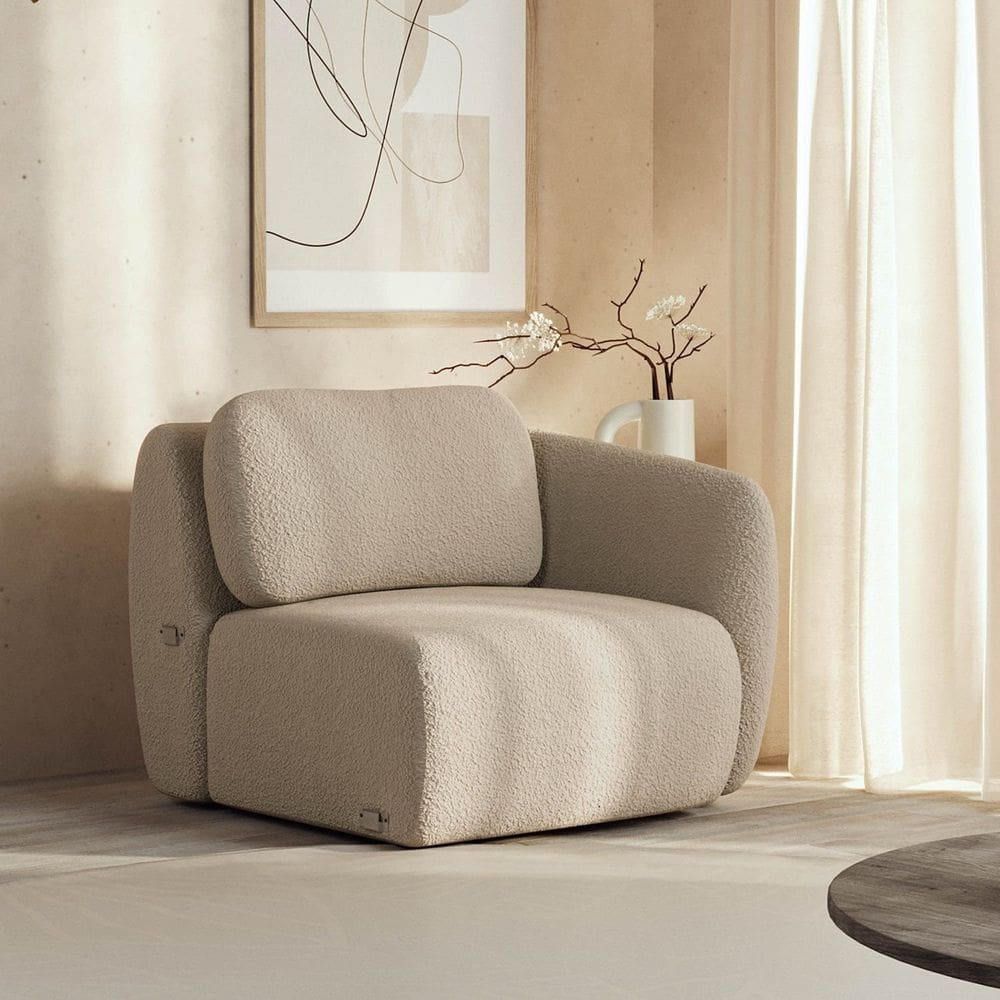 Sofá Modular 80cm com Braço Direito Orla Cabecasa Madeiramadeira Areia