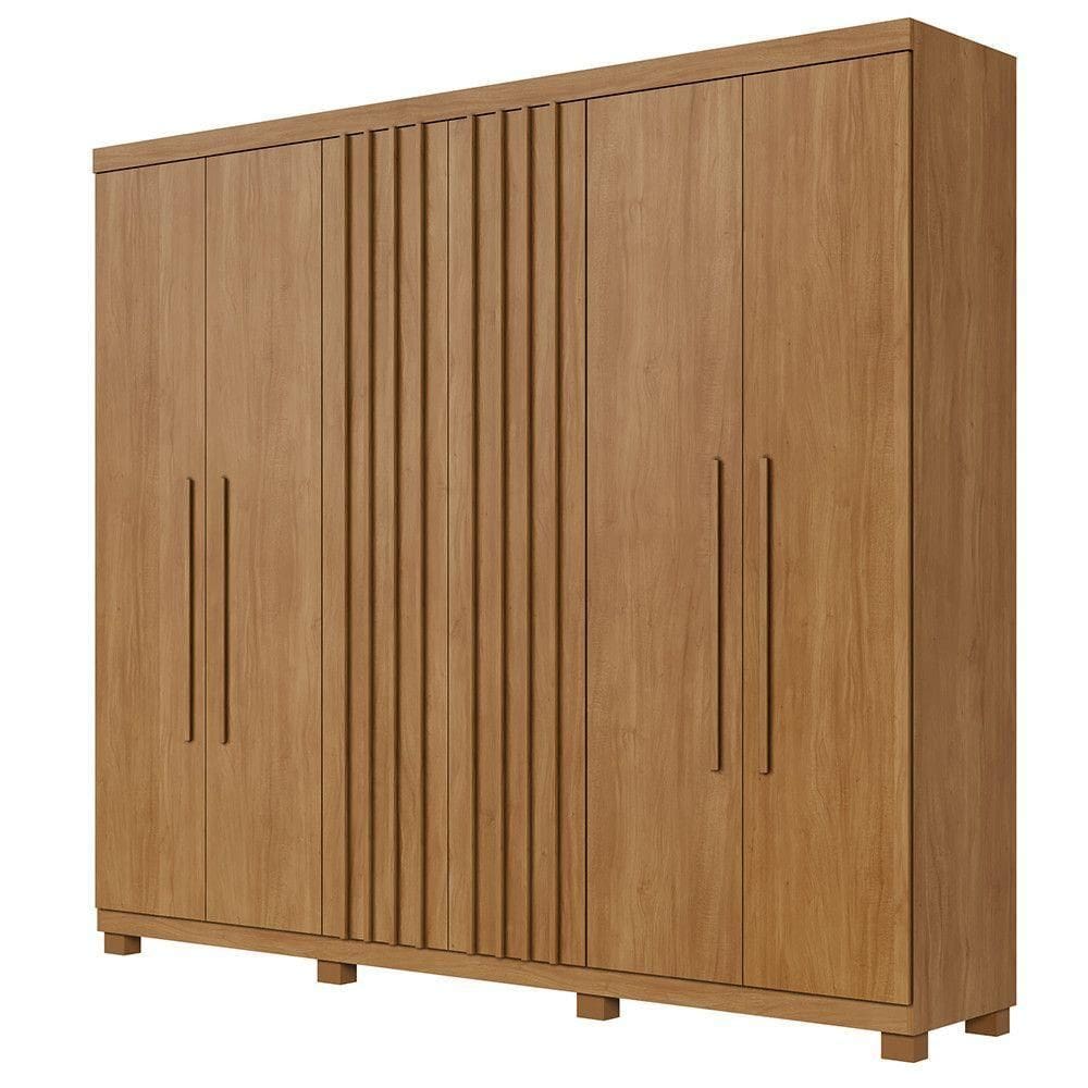 Guarda-roupa Casal Benetil Millano 6 Portas Cinamomo Ripado