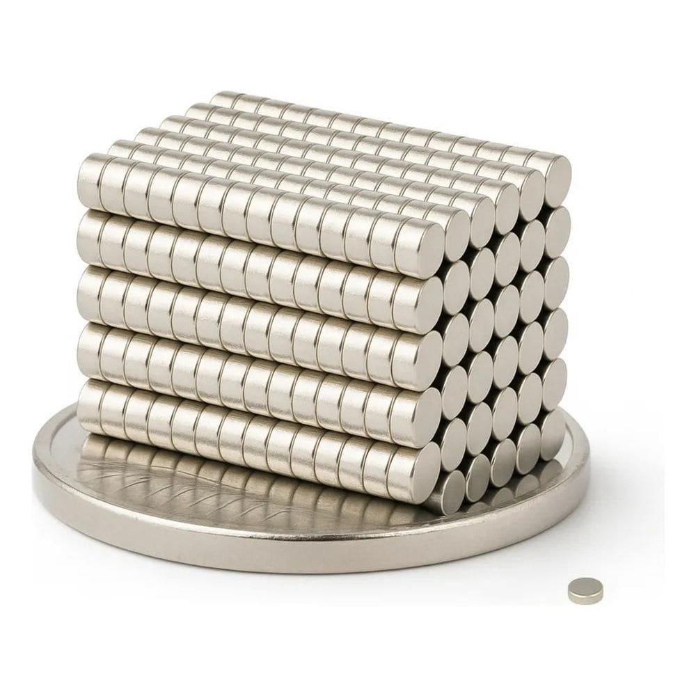 2X Kit Com 100 Peças De Ímã De Neodímio 3X1Mm N35 Redondo Su