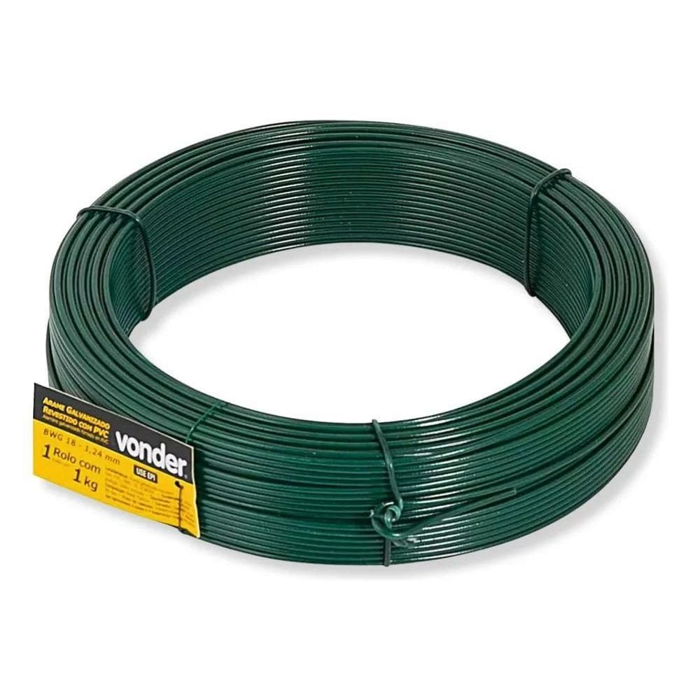 2X 1 Quilo Arame Para Gesso Revestido Pvc Verde Bwg 16  1,65