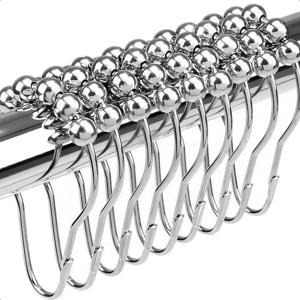 2X 24X Argolas Gancho Deslizador De Cortina Alta Durabilidad