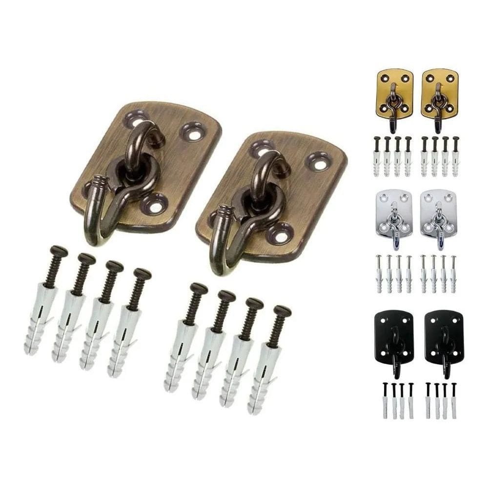 2X Gancho De Rede Armador Aço Para Rede Dormir - 1 Par