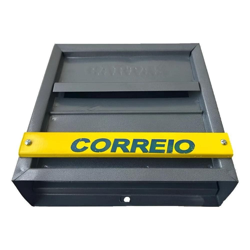 2X Caixa  Horizontal Grade Portão Cinza Prática Moder