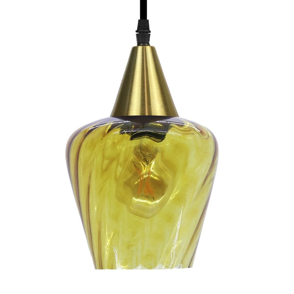 Lustre Pendente Taschibra Monalisa Conhaque E27 Bivolt Ouro