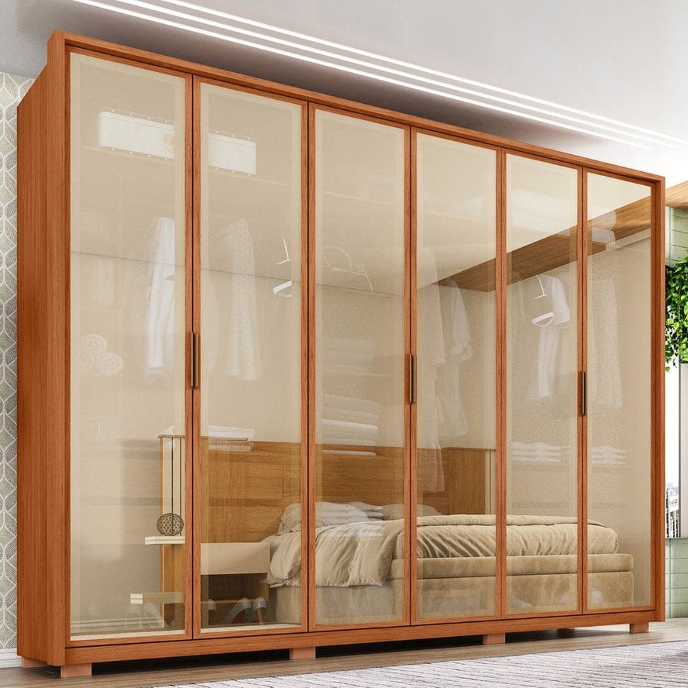 Guarda-roupa Casal 6 Portas 4 Gavetas Reflex 2.4 100% Mdf Cleo Freijó