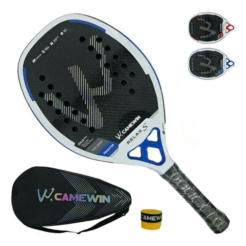 Raquete Beach Tennis Carbono 3K Camewin Edição Especial Azul