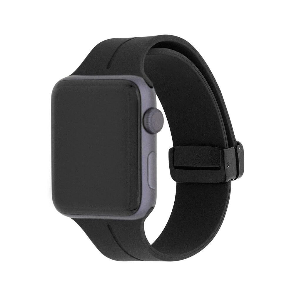 Pulseira de Silicone Com Fecho Magnético para Apple Watch 38-41mm Preta, Originais iPlace