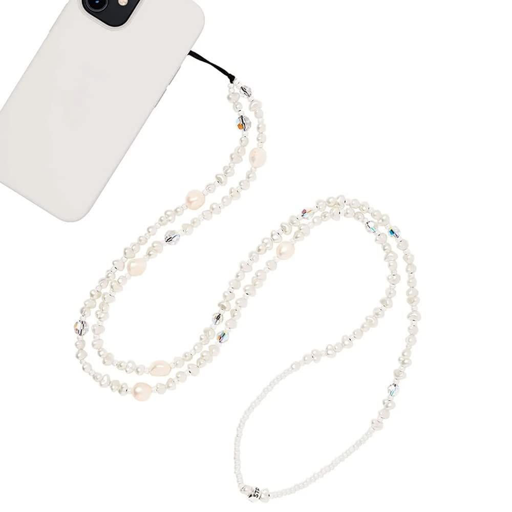 Cordão de telefone Staqlo Beaded Fixed Beads Pearl Women