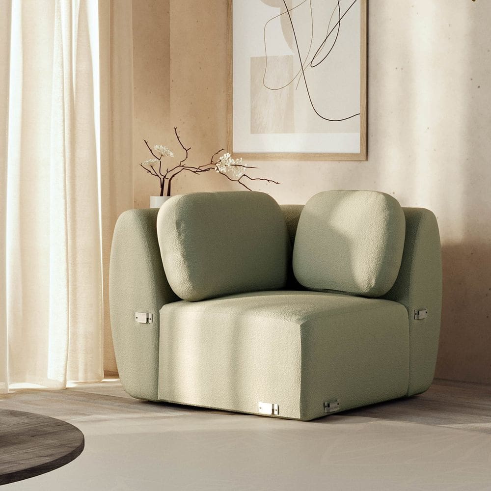 Sofá Modular de Canto Orla Cabecasa Madeiramadeira Verde Água