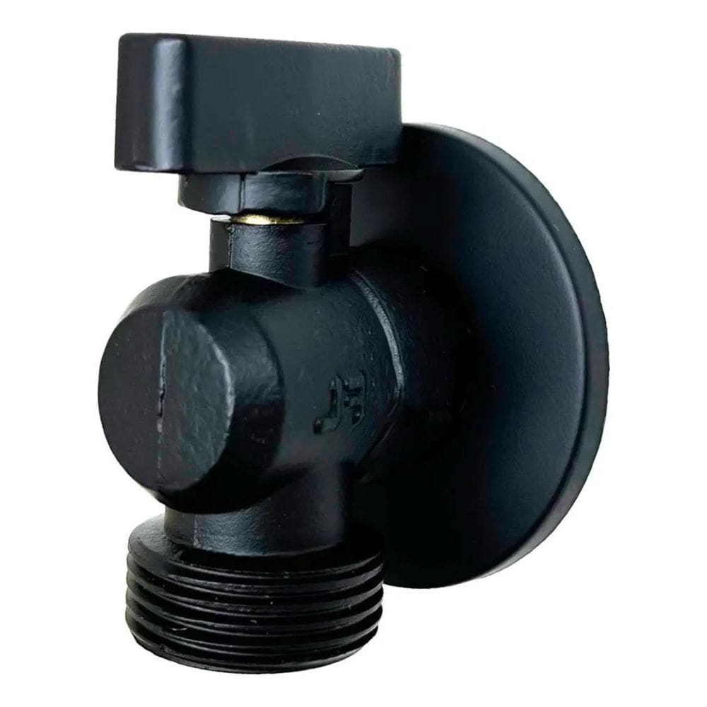 2X Registro Torneira Maquina Lavar Metal Tanque Filtro Preto