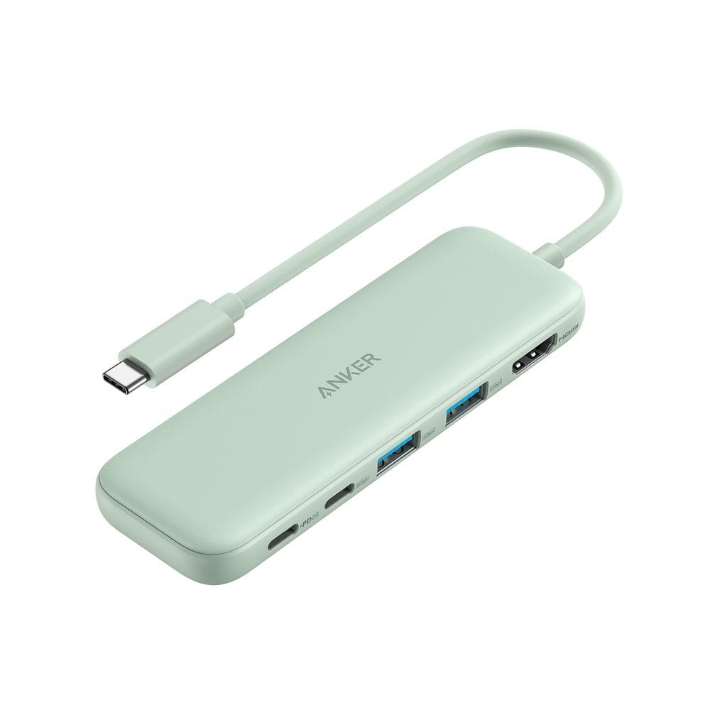 Hub USB-C Anker 332 5 em 1 com HDMI 4K, portas USB-C/A de 5 Gbps verdes