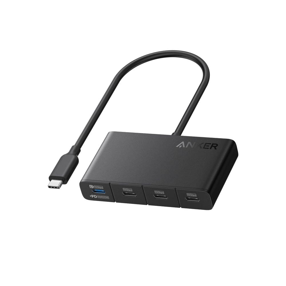 Hub USB-C Anker Fast USB 3.2 de 10 Gbps com entrada PD de 100 W e 4 portas