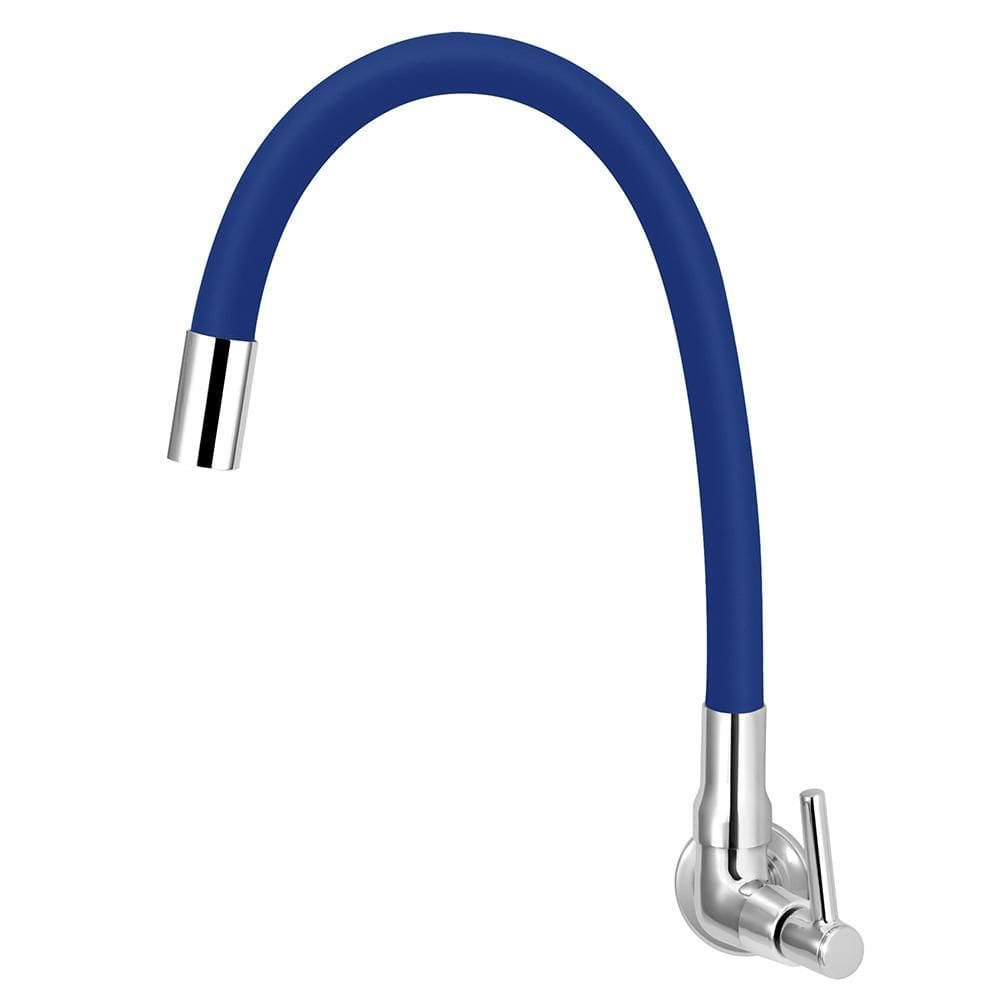 Torneira Cozinha De Parede Tubo Gourmet Flexível Azul