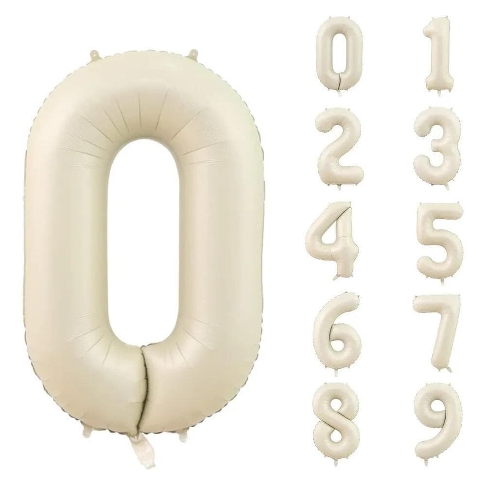 Balao Numero Bege Champagne Metalizado 75Cm