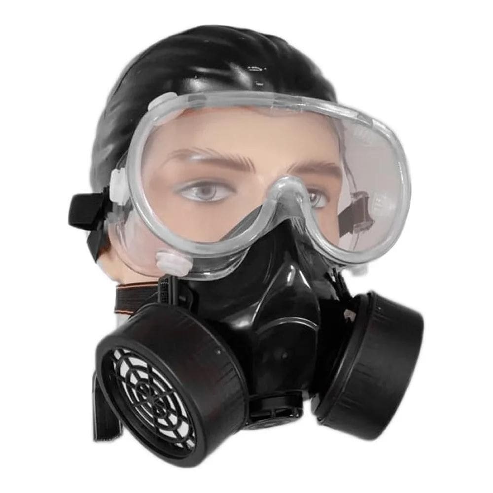 2X Kit Máscara Respiratória Com 2 Filtros Gases Ácidos + Ócu