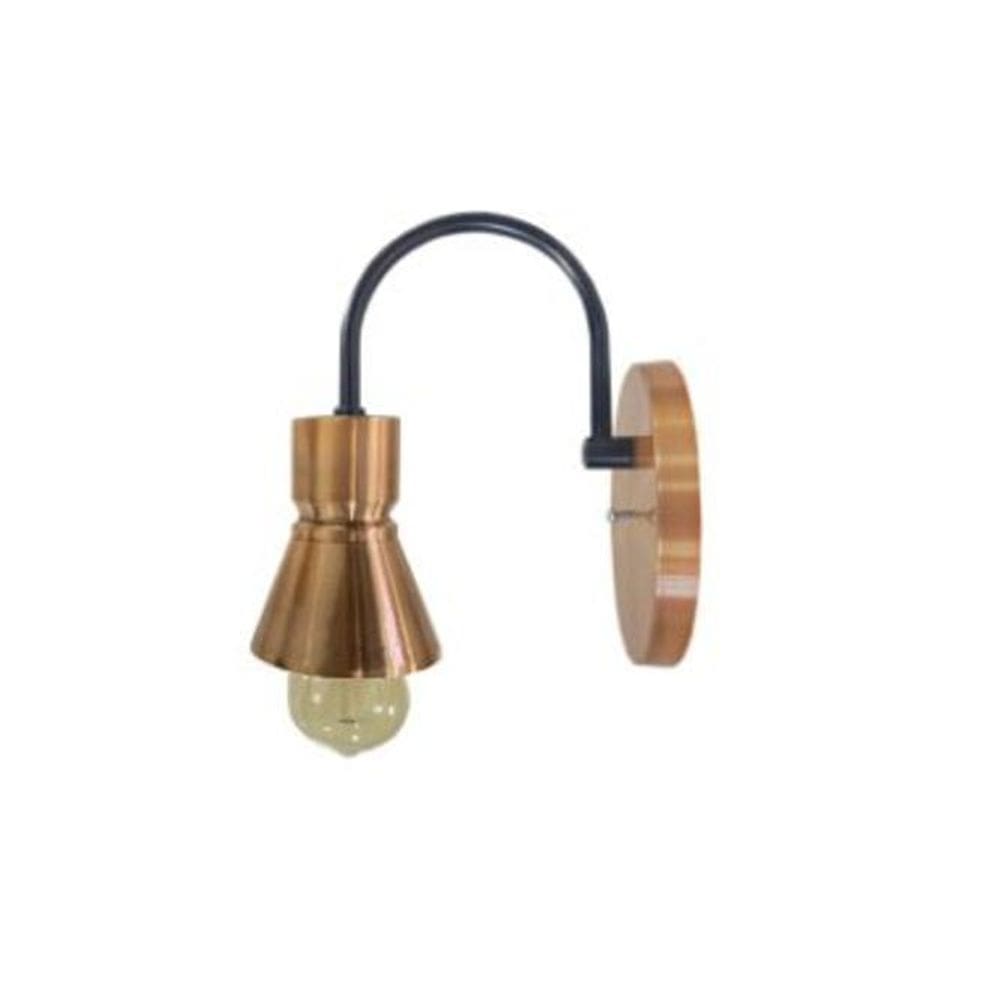 Arandela Aluminio Irlanda Cobre Preto 1 Lamp Nacional