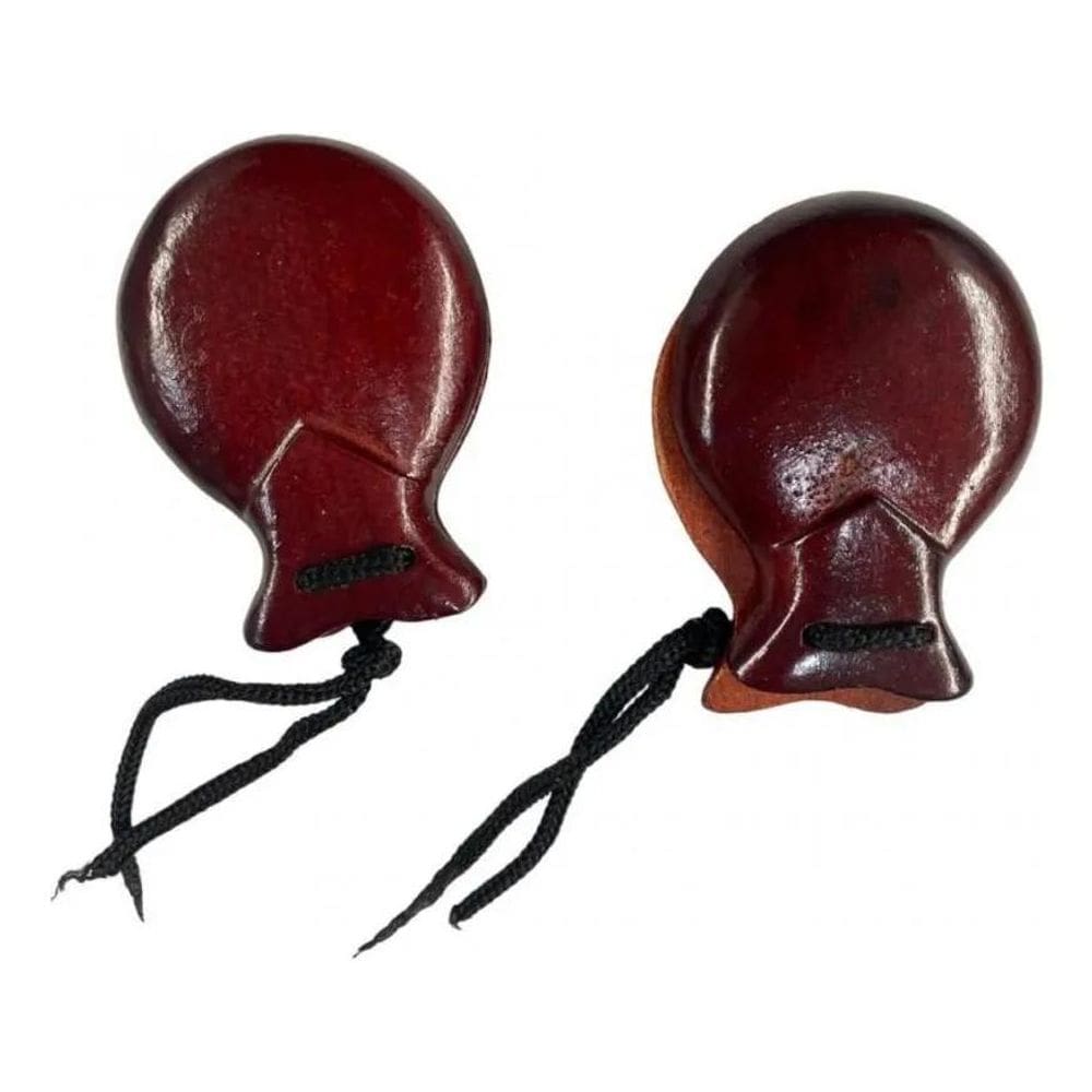 2X Lua Mística Castanholas Espanholas Madeira Escura 2 Pares