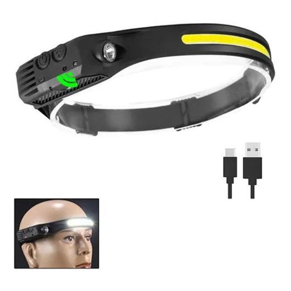 2X Lanterna De Cabeça Led Recarregavel Fita Ajustavel Usb Co
