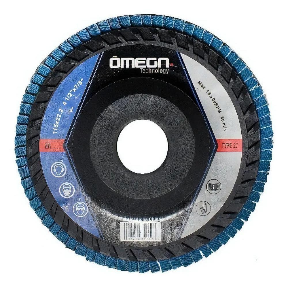 10Pc Disco De Lixa Flap 4.1/2 X 7/8 115 X 22 G. 60 Zirconia