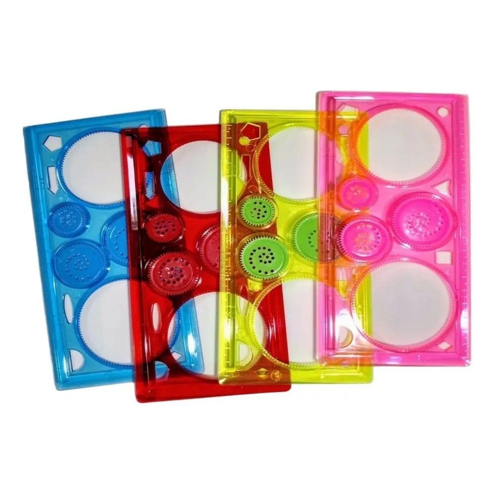 Kit- 2 Réguas Mágicas Espirógrafo Mandala Spirograph Desenho
