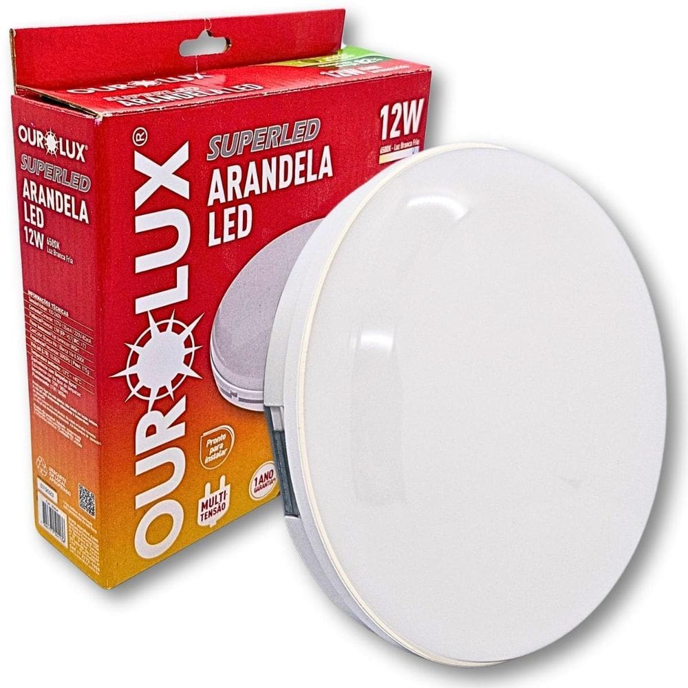 Luminária Superled Arandela 12W Bivolt 6500K Branco Frio